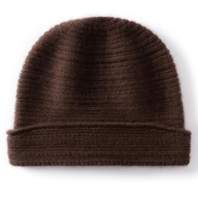 New cashmere hat knitted versatile men's and women's headgear hat cold-proof warm hat outdoor cycling hat cold hat wool hat