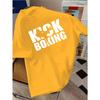 European Sizes Children The Round-Neck T-Shirt Features The Words 'KICK BOXING',Making It Suitable for Sports Casual It Has a Easy Stylish Comfortable
