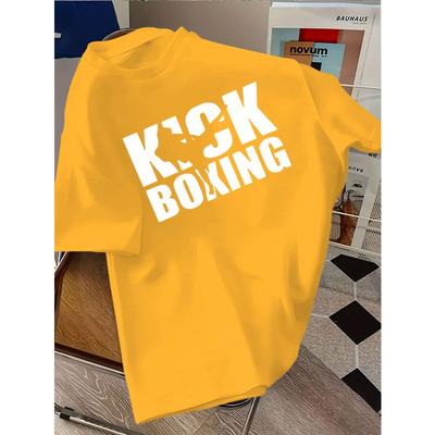 Europäische Größen Kinder Das Rundhals-T-Shirt Trägt Die Worte 'KICK BOXING', Was Es Geeignet für Sport-Lässig Macht Es Hat Ein Einfaches Stilvolles Bequemes