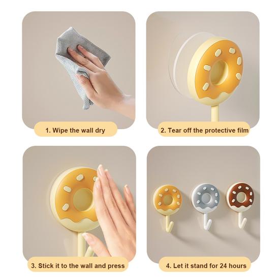 6PCS Adhesive Wall Hooks Colorful Design Extra Sticky Storage Hooks No Drill Needed Hanging Hook for Bathroom Kitchen