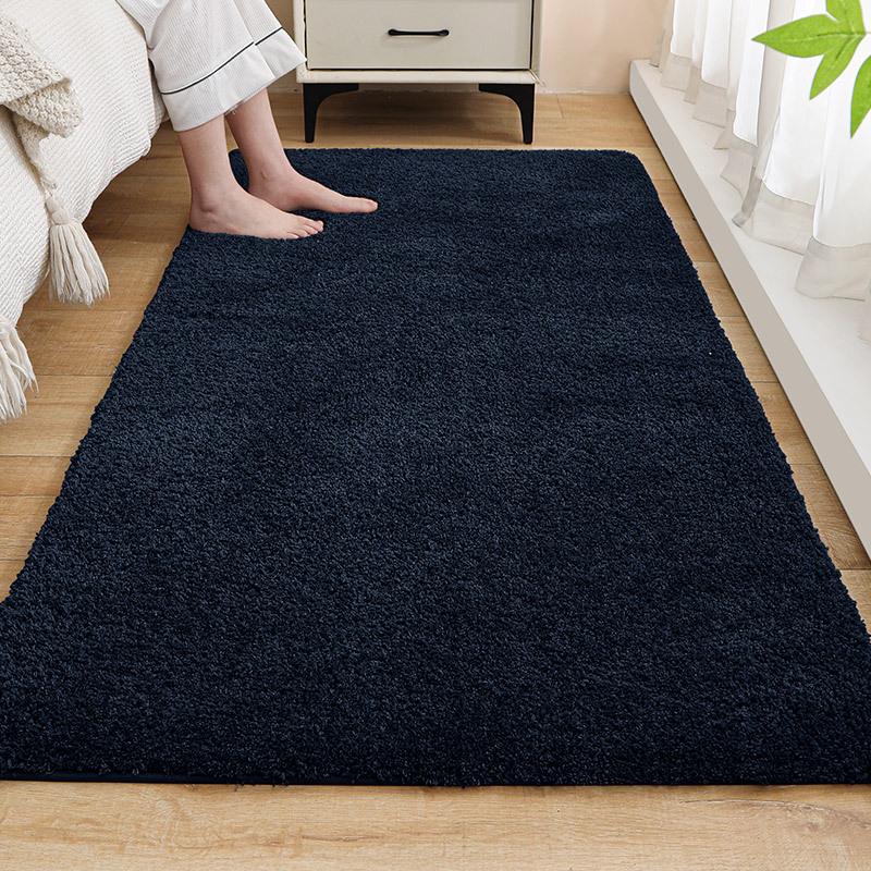 Thickened Bedroom Bedside Carpet Solid Color Flocking Bathroom Absorbent Floor Mat Bay Window Mat Children'S Climbing Mat Plush Foot Mat