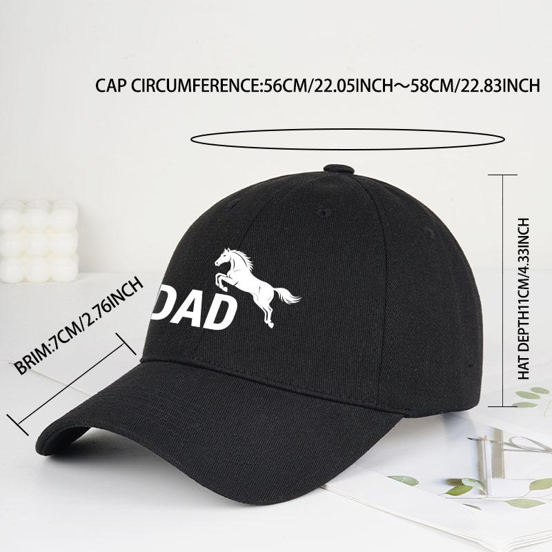 MLFO DAD Galloping Horse Print SoftTop Baseball Cap Retro Style Daily Commute Outdoor Hiking Fathers Day Gift