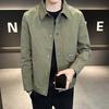 New Men's Handsome Jacket Jacket Lapel Autumn Coat Simple Spring and Autumn Korean Version Versatile Casual Top