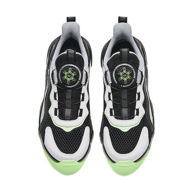 Anta Bequeme Vielseitige Rutschfeste Verschleißfeste Low-Top Kinderlaufschuhe Kinder Sneaker Schwarz Weiß Grün A12435573-1