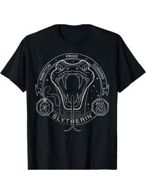 Harry Potters Slytherins  Line Art Snake Symbol T-Shirt