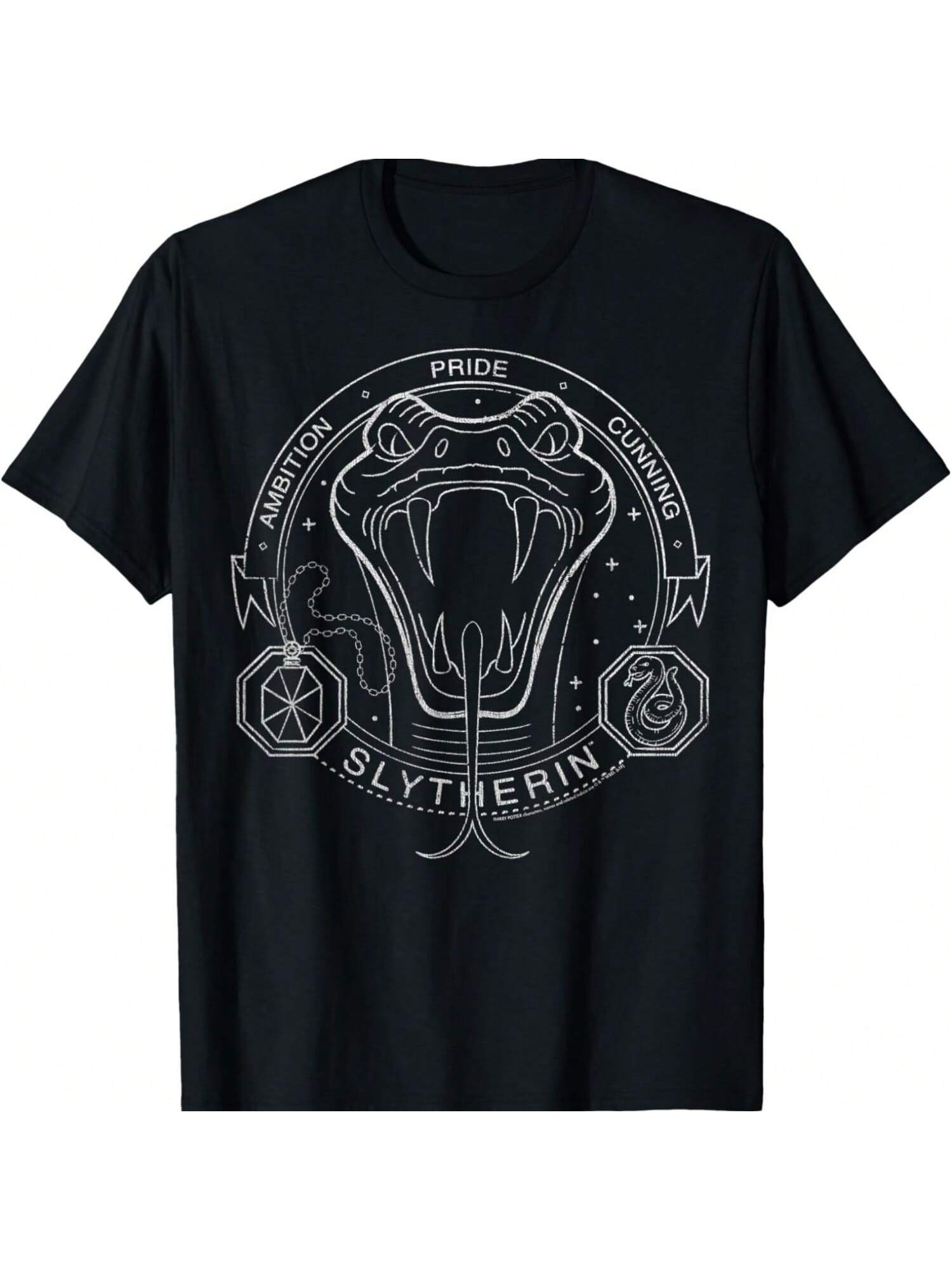 

Футболка с линейным рисунком змеи, символа Слизерина из Гарри Поттера S