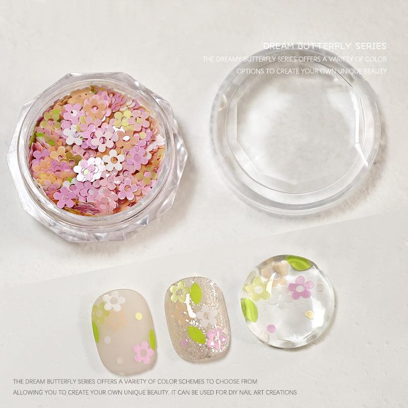 

1 Jar Hollow Out Flowers Nail Art Glitter Mini Sparkling Flakes Nail Sequins Nail Art Decoration,Manicure Tips Charms For Women