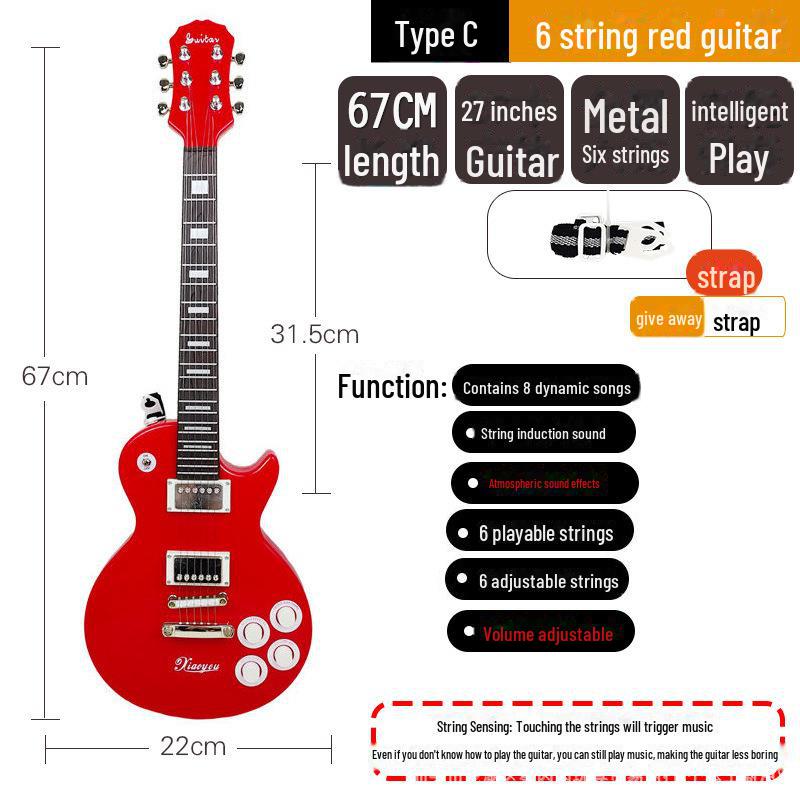 Children's Electric Guitar Toy: 6-String Beginner Bass for Boys and Girls