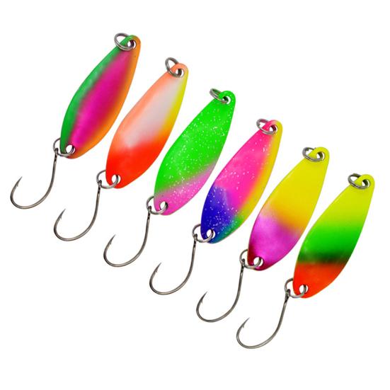 6Pcs 5g/4cm Colored Sequins All Water Universal Sharp Hook Increase Rate Angling Willow