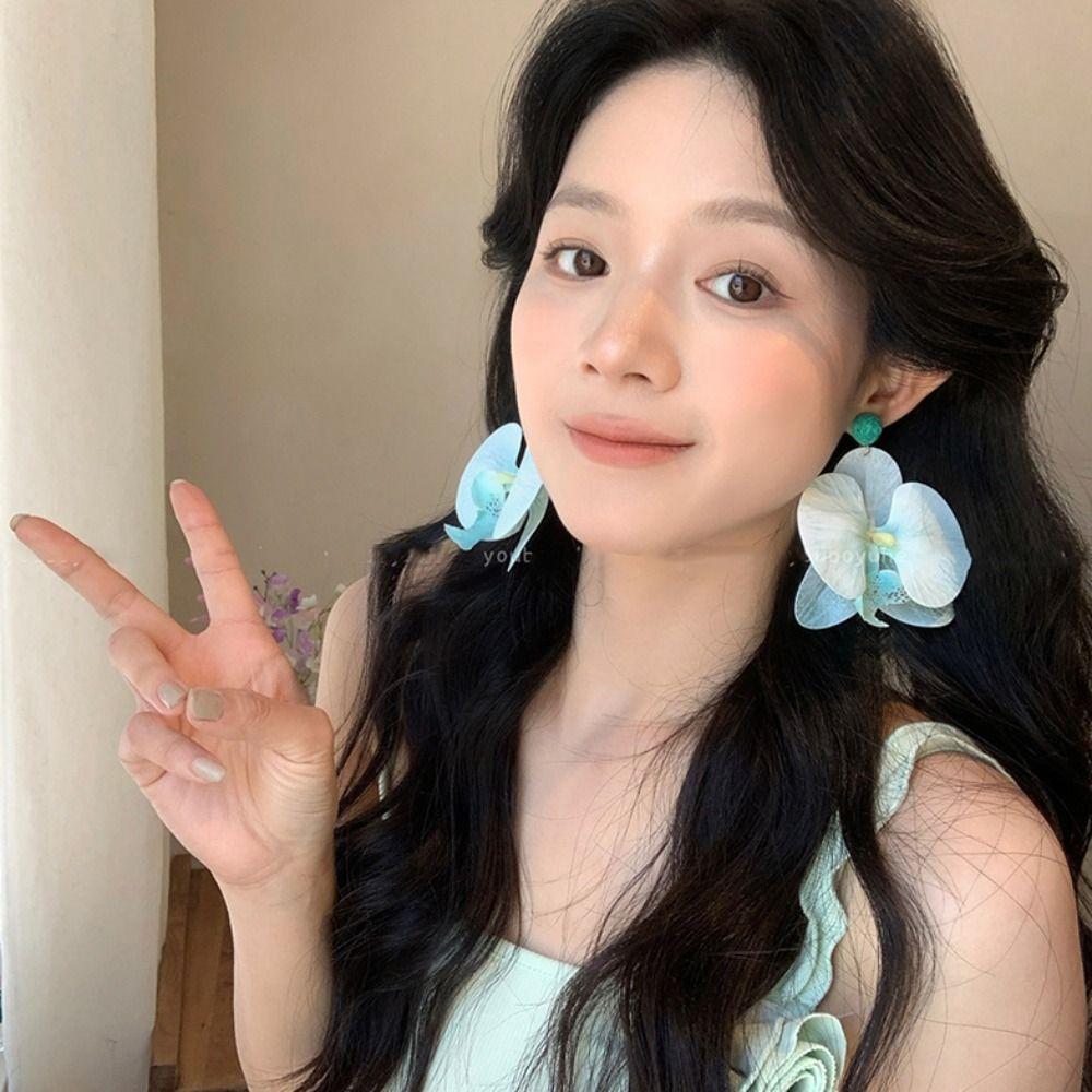 Simulated Flower Butterfly Orchid Earrings Beach Jewelry Flower Earrings  Women