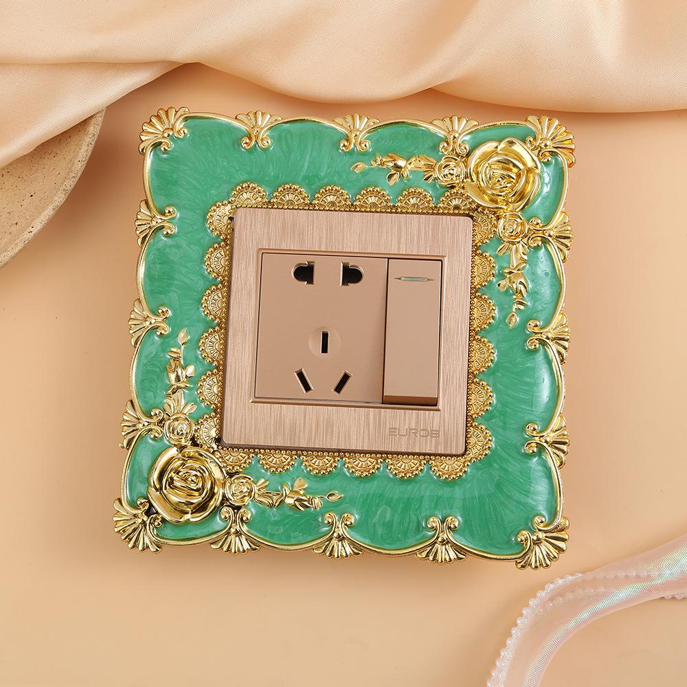 1pcs Self-Adhesive New resin single light switch surround socket fingerboard cover switch sticker paper home decoration