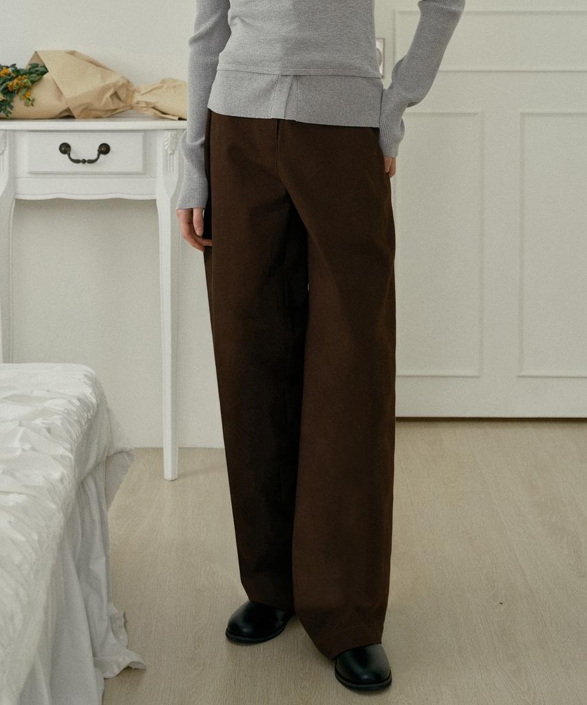 MIND BRIDGE WOMEN [W] Curved Wide Daily Cotton Pants - 2 Colors