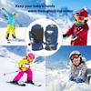 Verstellbare Schneefäustlinge Wasserdichte Schneehandschuhe Cartoon Winddichte Skihandschuhe Schnelltrocknendes Design Handschuhe für Kleinkinder