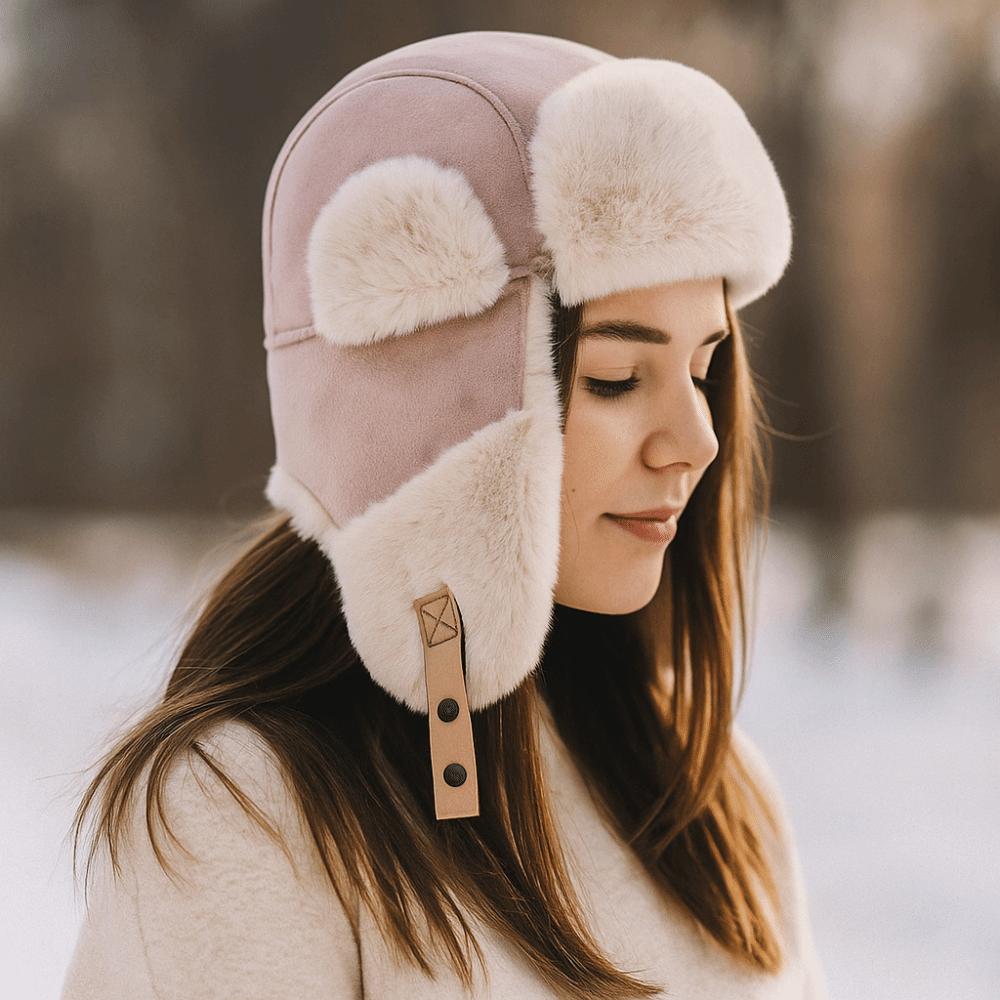 Thickened Winter Plush Hat Fleece Earflap Hat Fashion Ear Protective Hat Women