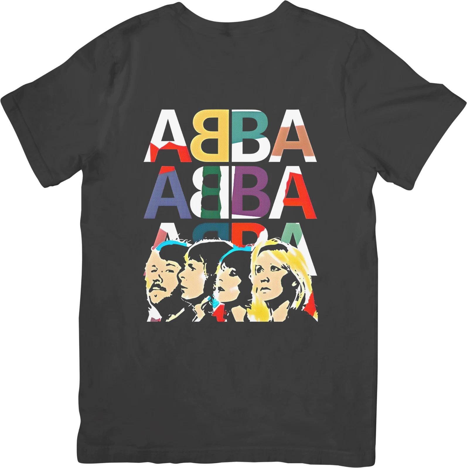Abba Music Унисекс Футболка из Качественного Хлопка Черная XL