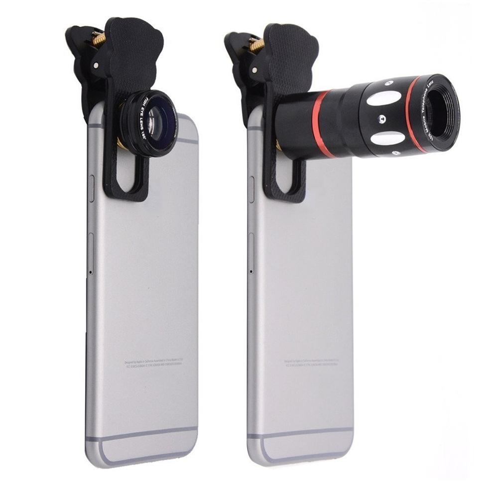 Phone Camera Lens Kit Telephoto Lens Fisheye Wide Angle Macro Lens 4 in 1 Professional HD Cell Phone Lenses Bundle1