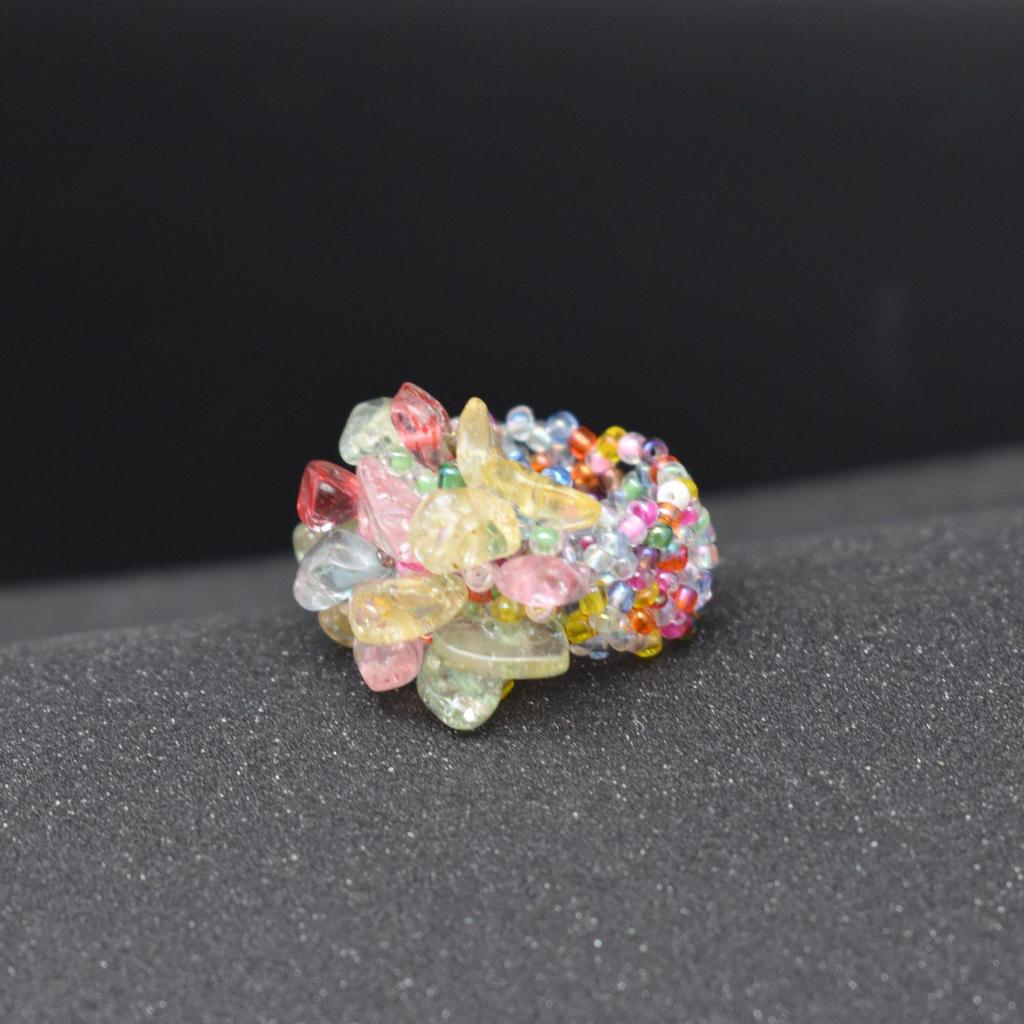 Ethnic Multi-color Stone and Bead Bohemian Ring