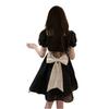 2026 Summer Trendy French Sweet & Spicy A-line Dress with Puff Sleeves & Bow
