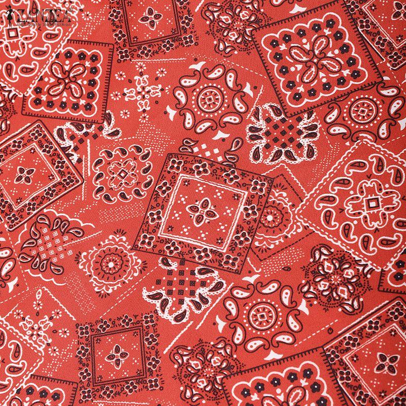 ZANZEA Women Casual Round Neck Summer Short Sleeve Dress