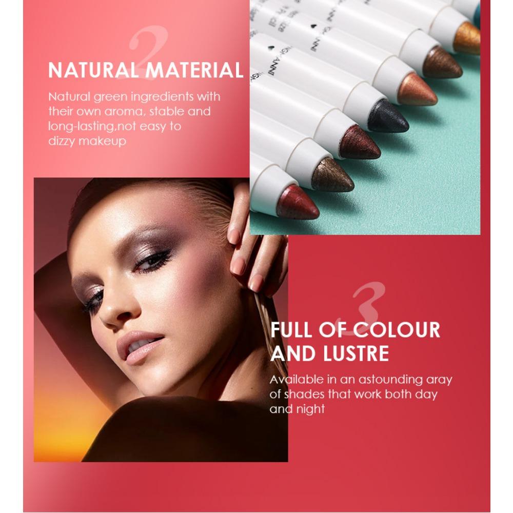 LANGMANNI Eye Makeup Color Eye Shadow Pens Lasting Without Fainting and Rolling Pen Knife Can Be Cut with Eye Shadow Pens