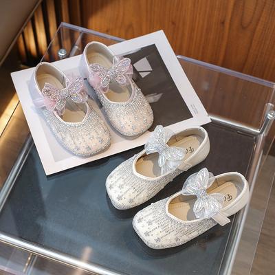 Mädchen Mary Janes für Party Hochzeit Shows Niedliche Kindermode Schmetterling 2024 Neu Strasssteine Elegant Prinzessin Ballerinas Koreanischer Stil