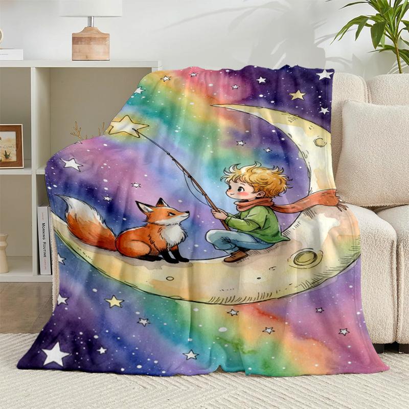 1PC Prince's Nightly Embrace Flannel Blanket Gift, Suitable for Both Men And Women, Soft Ideal for Beds And Sofa, Birthday Or Christmas Gift