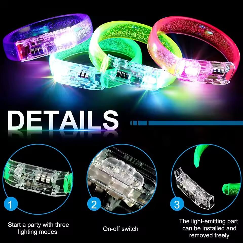 LED Light Up Bracelets Personalized Customized Glow Wristband Luminous Bracelet Glow In The Dark Party Supplies for Kids Adults