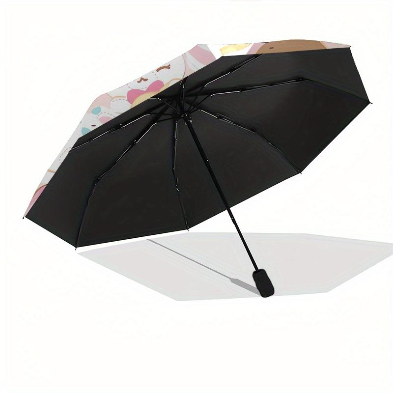 Sugarbunnies,CuteBunnies Automatic Folding Umbrella-Simple 8-Rib Design, Bright Cartoon Pattern, Durable Iron Frame, Suitable For Travel, Ou