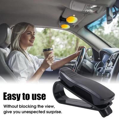 Parasol universal para coche, caja para gafas, clip para gafas de sol, tarjetero, cierre para billetes, estuche para bolígrafos, clips para gafas, accesorios.