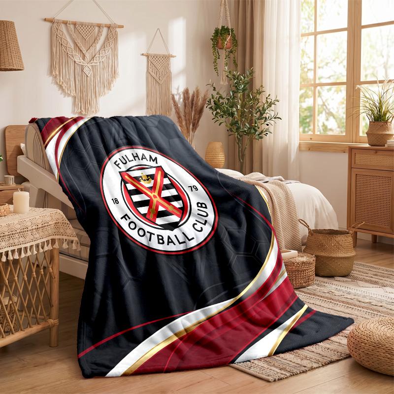 Fulham Football Print Flannel Blanket Soft Warm Sofa Bed Throw Blanket For Home Office Bedroom