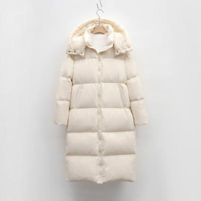 Winter Neue Lange Overknee Big Quilt Mit Kapuze Einfache Verdickte Warme Jacke Daunenjacke Frauen