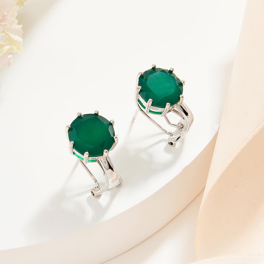 Bolaijewelry Grün achat natürliche edelstein neue ohrringe Mode licht luxus edlen schmuck frauen jahrestag täglichen verschleiß