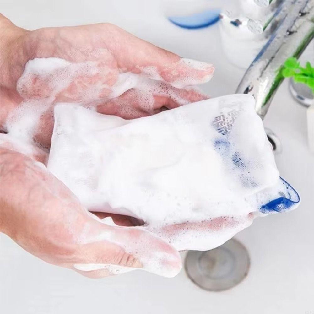 50Pcs Hangable Bath Foaming Mesh Bags with Drawstring Shower Gel Saver Pouch  for Facial Cleanser