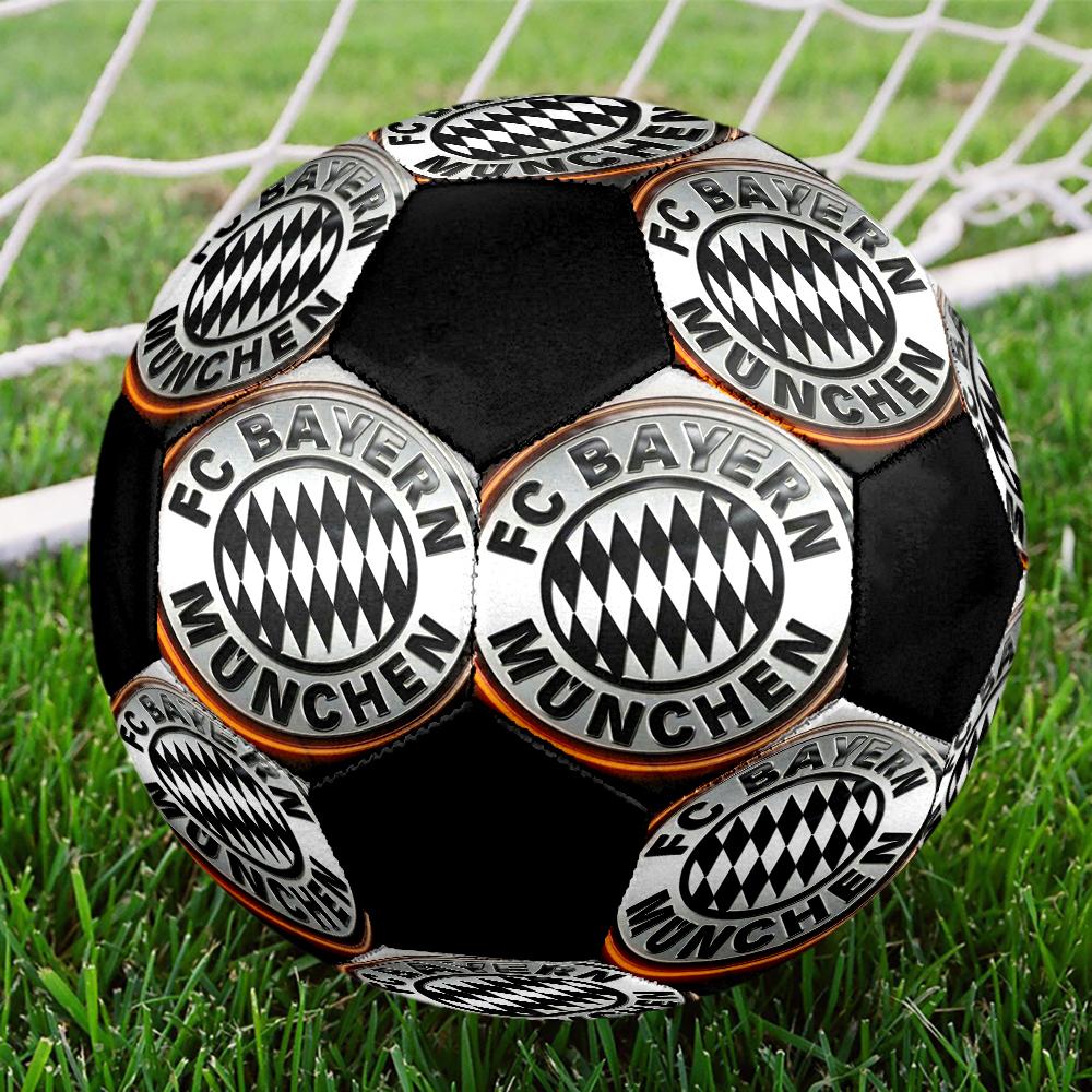 FC Bayern Munich Indoor Soccer Ball Colorful Machine Stitched PVC Size 5 Team Training Competition Ready Durable High-Bounce Cool Sports Gift