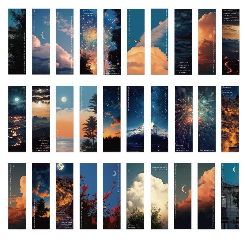 30 teile/satz Ins Landschaft Charakter Lesezeichen Kreative Handbuch DIY Abstrakte Papier Karten für Studenten Lehrer Tag Geschenk