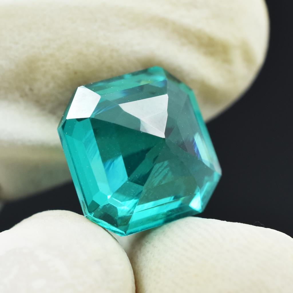 Stunning   10.55 Ct Green Garnet Square Shape Loose Natural Gemstone