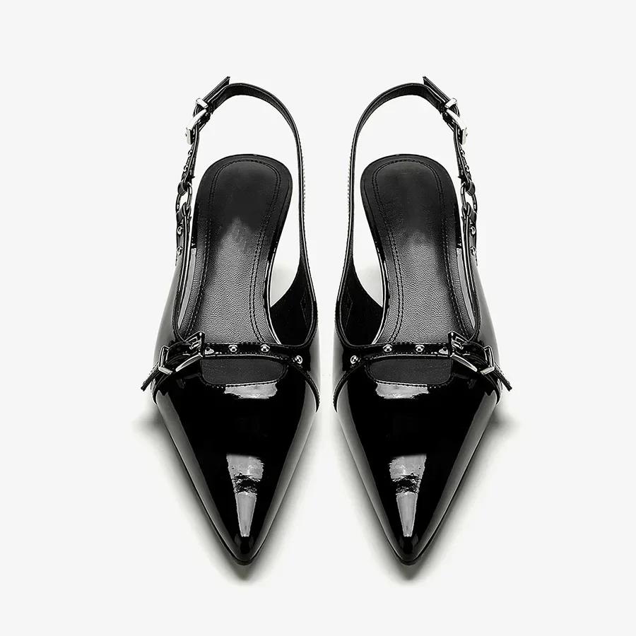 

Новые темпераментные женские летние сандалии с заостренным котенком и тонкой пряжкой на тонком каблуке, одна линия с пряжкой 40