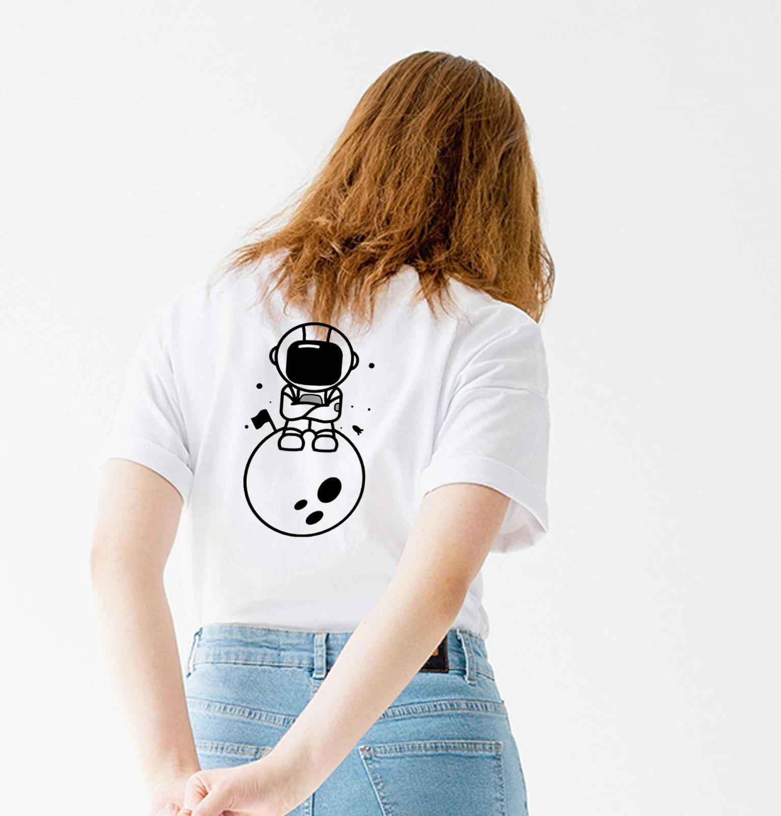 Unisex Slim Fit T-Shirt - Moonlanding BW Original Student Summer Crewneck L