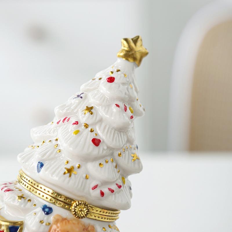 Bear Christmas Tree Jewelry Box Retro Storage Box for Girlfriends and Girlfriends Birthday Gifts Christmas Gifts
