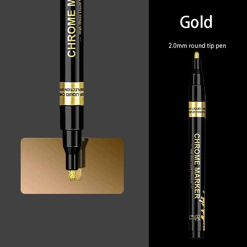 

Металлический маркер с высоким глянцем, хром, для DIY моделей, поделок, зеркальный финиш, светоотражающий, эффект гальванического покрытия, металлический эффект, инструмент для письма золотой