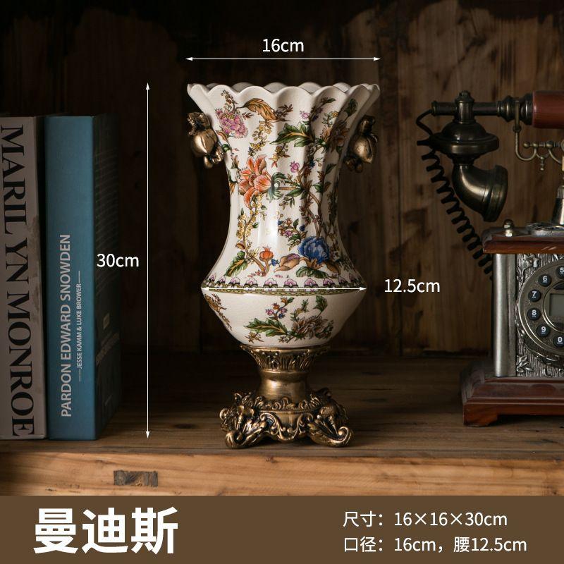 Porzellanvase Retro Blau-Weiß-Porzellan Europäische Wohnzimmerdekoration Blumenarrangement Leichter Luxus Chinesische Dekoration