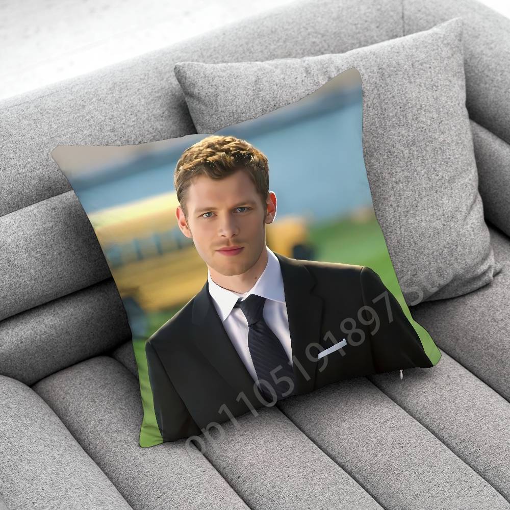 Throw Pillow Case For 55Cm 40Cm 45*45Cm 50Cm 30Cm Square Office Cushion J-Joseph Morgan K-Klaus Mikaelson Cover Peach skin 18*18(CM)-1Pcs