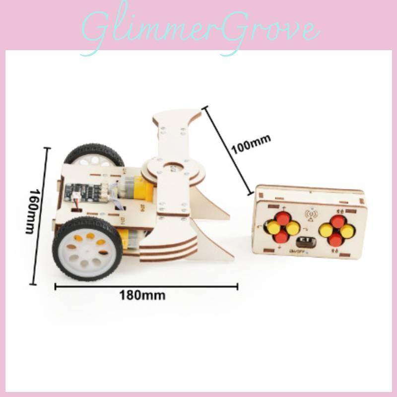 Remote Wooden Assembled Controlled Combat Vehicle With Rotating Wing Toy Set