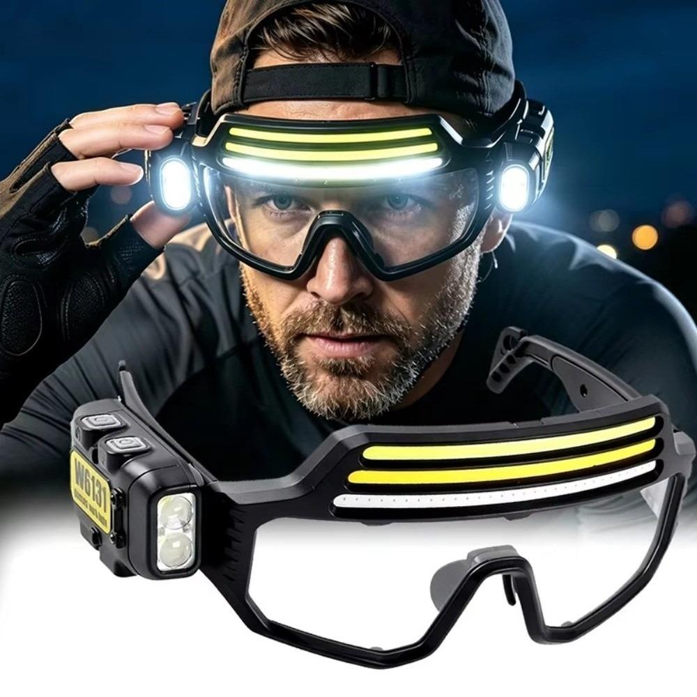 Three Light Source USB Rechargeable Headlamp Multi Angle Multi Angle Work Light  For Adults