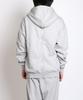 Zblack Plain Fleece-Lined Short Zip-Up Hoodie (Melange Grey)
