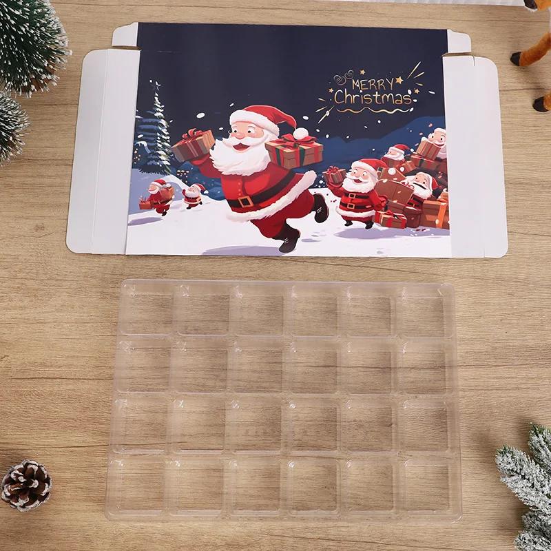24Grids Christmas Countdown Advent Calendar Empty Boxes DIY Fillable Surprise Gift Box for Kids Christmas Festival New Year 2026