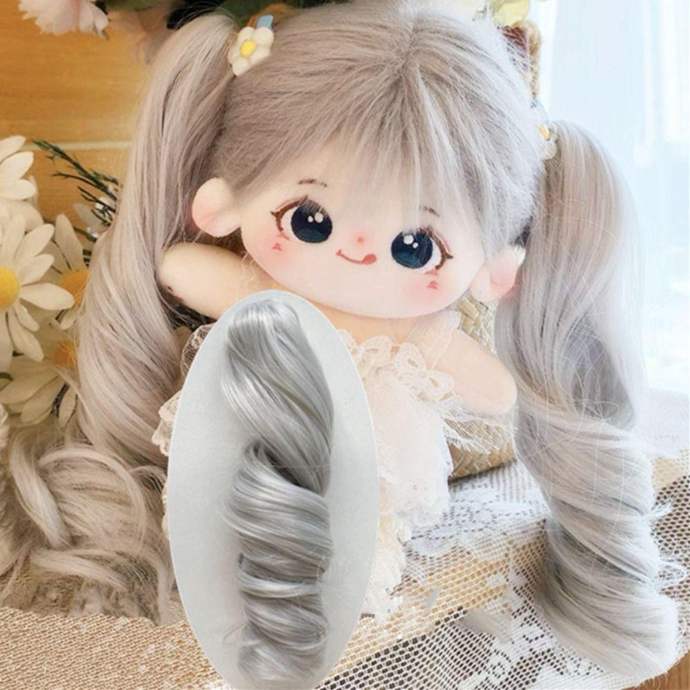 1 Stück Klemme für lange lockige Haarzöpfe für 20cm Baumwollpuppen-Perücke Rosa Lila Idol Star Puppe Greifklemme Perücke