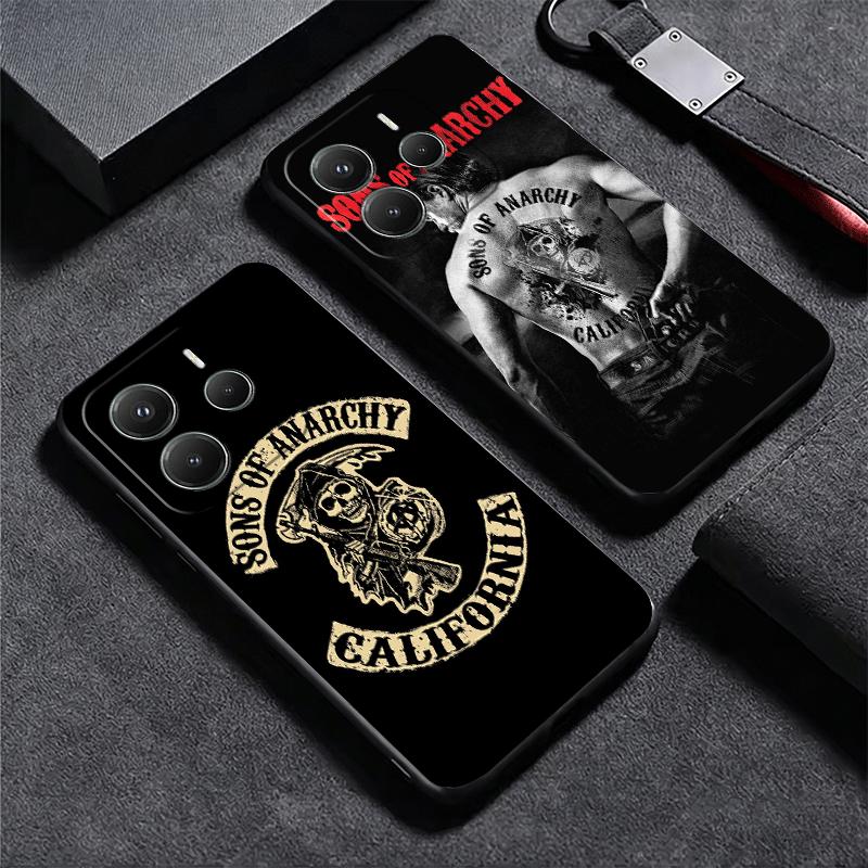 Sons Of Anarchy Soft Phone Case for Xiaomi Redmi Note 12 13 14 15 Pro Plus 11 12S 11S 11T 10 4G Black Cover Back Shell
