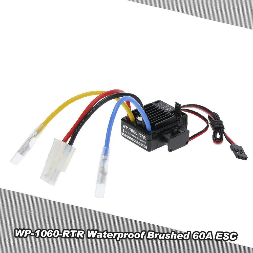 WP-1060-RTR Waterproof Brushed 2S-3S 60A ESC for 110 Scale Tamiya TRAXXAS REDCAT HSP HPI RC Car