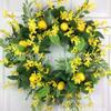 Artificial Lemon Peony Wreath Wall Hanging Decor Door Home Festival Party Decoration
